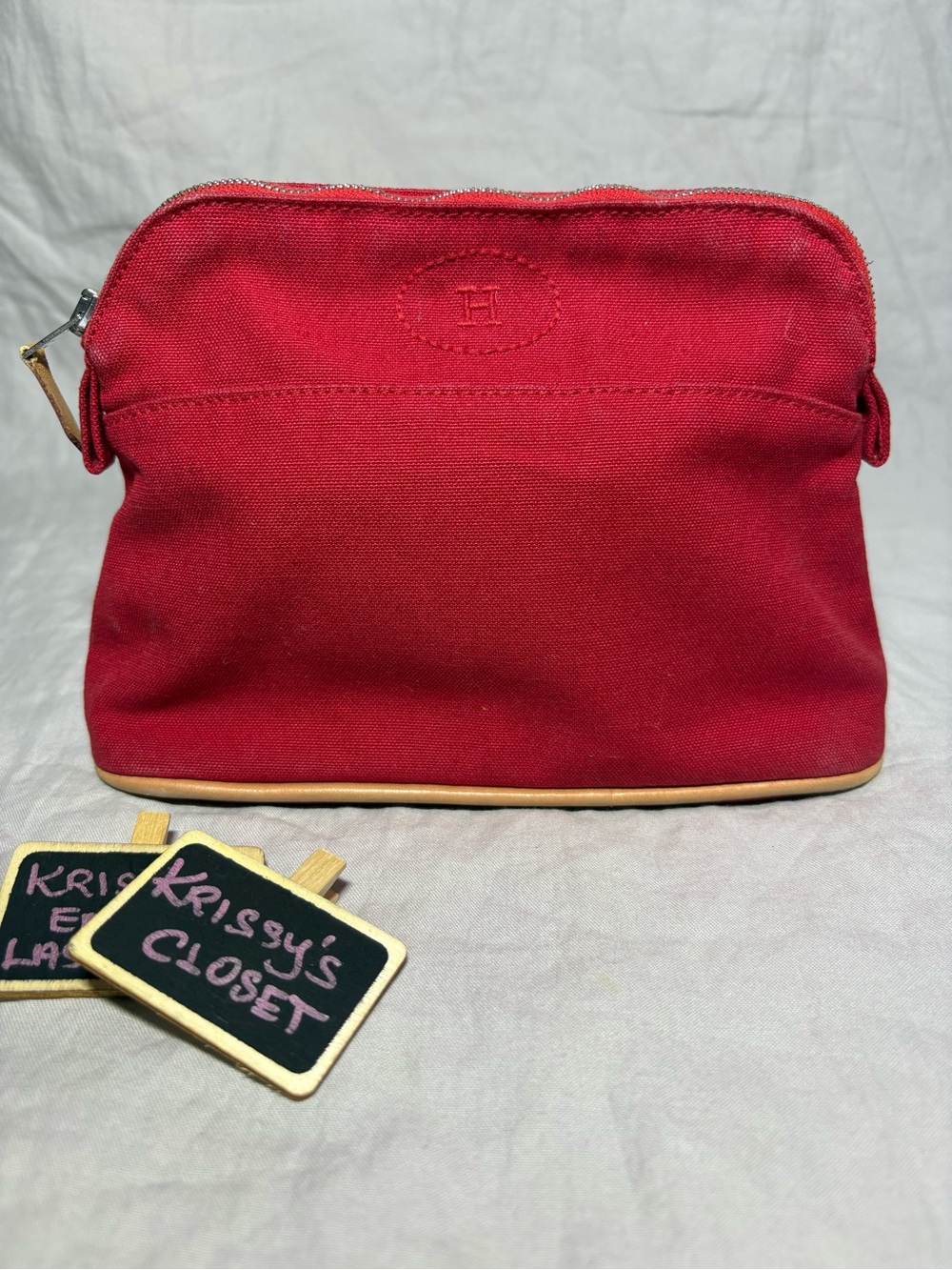 ❤️ Hermes Red Mini Model Bolide Travel Pouch Case Mini Model $440